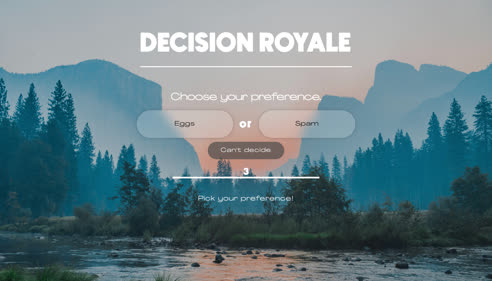 A screenshot of Decision Royale.