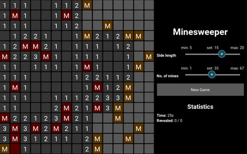 A screenshot of Minesweeper.